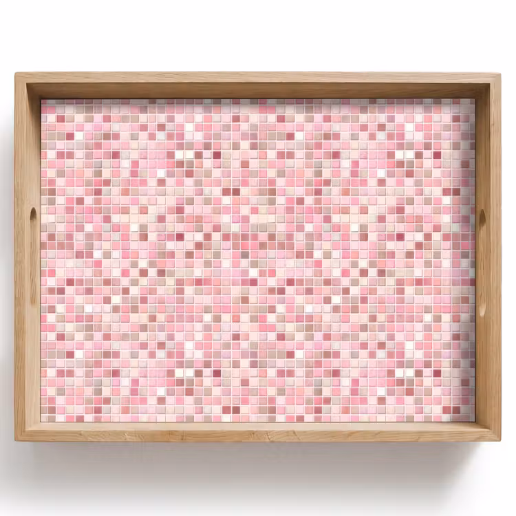 Dienblad - Mozaïek - Patroon - Roze — 1