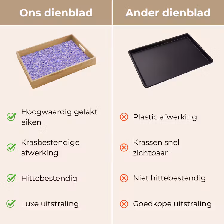 Dienblad - Mozaïek - Tegels - Lila - Amethist — 3