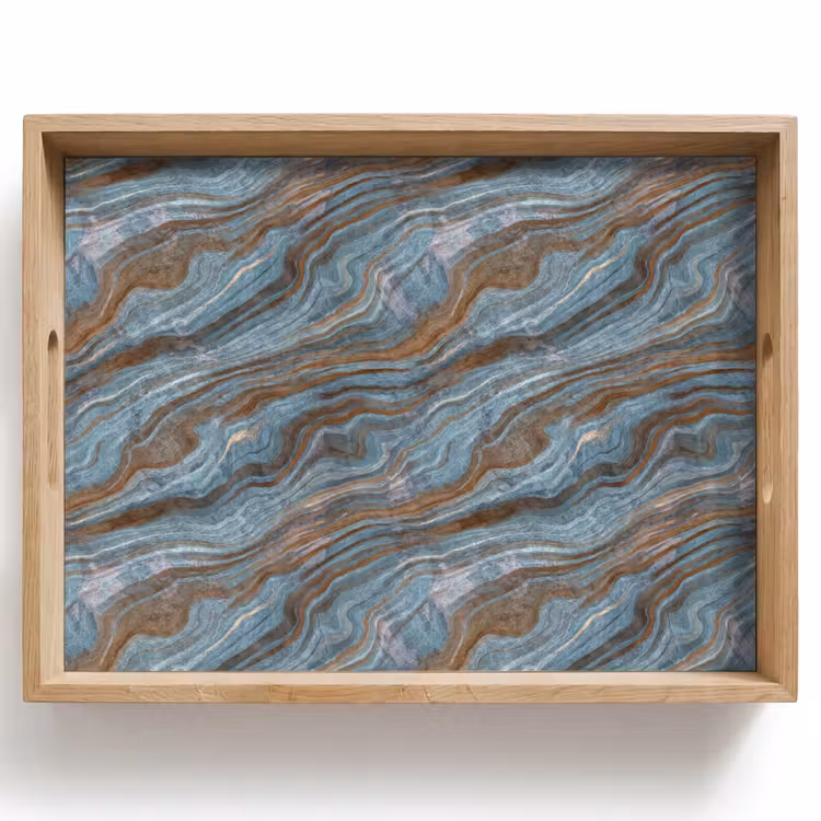 Dienblad - Patroon - Steen - Blauw — 1