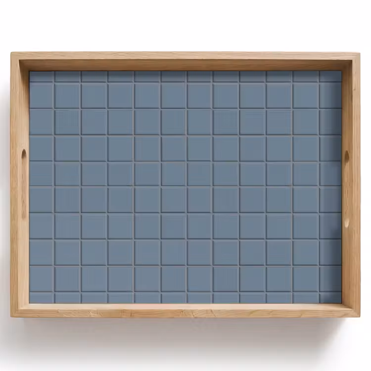 Dienblad - Patroon - Tegel - Blauwgrijs — 1