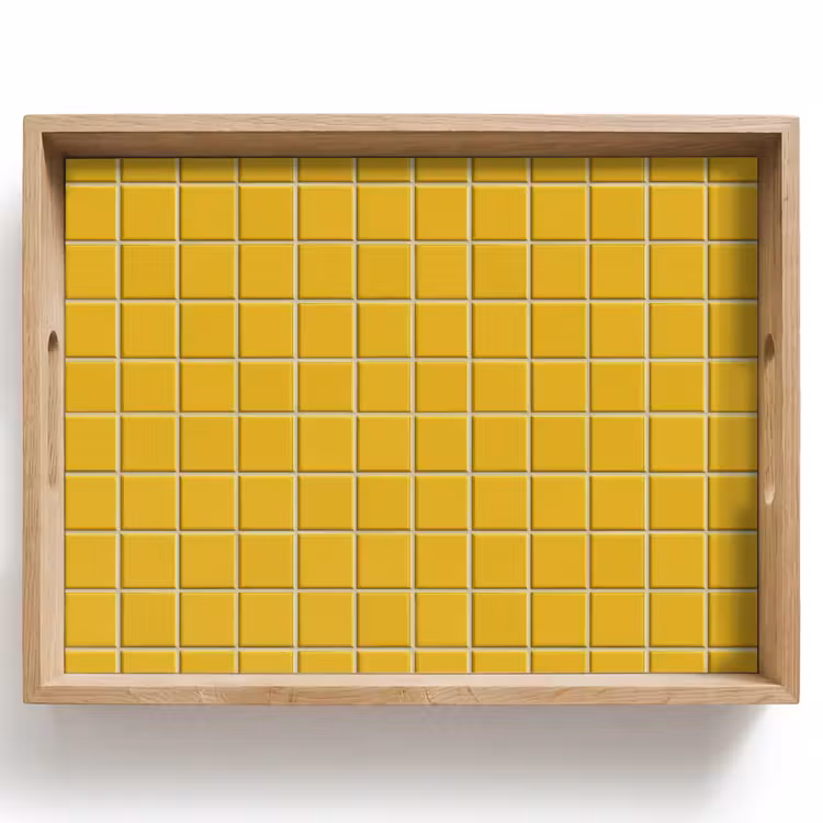 Dienblad - Patroon - Tegel - Okergeel — 1