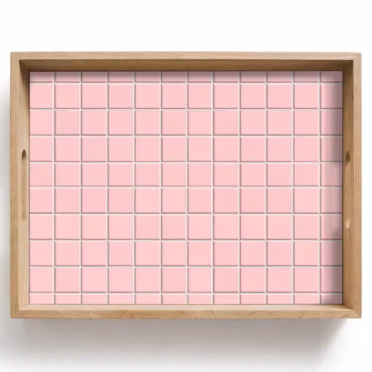 Dienblad - Patroon - Tegel - Pastelroze — 1