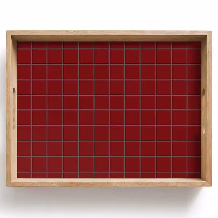 Dienblad - Patroon - Tegels - Burgundy — 1
