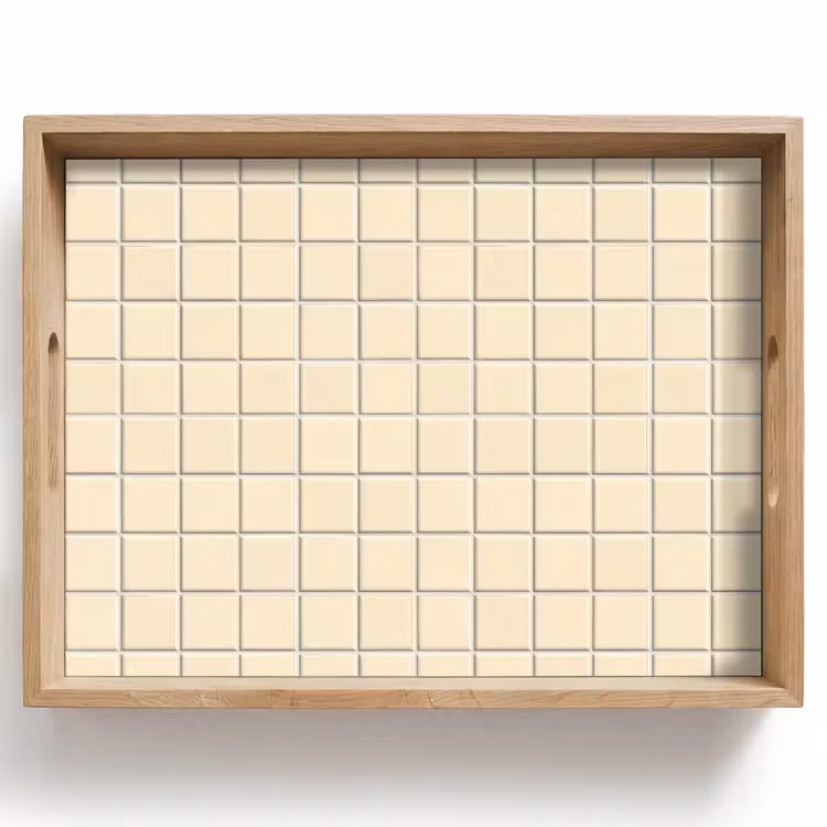 Dienblad - Patroon - Tegels - Gebroken - Wit — 1