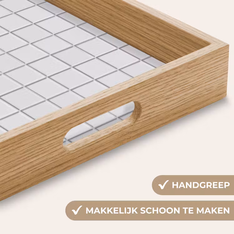 Dienblad - Patroon - Tegels - Grijs - Wit — 5
