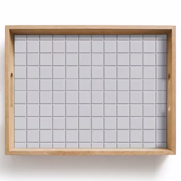 Dienblad - Patroon - Tegels - Licht - Grijs — 1