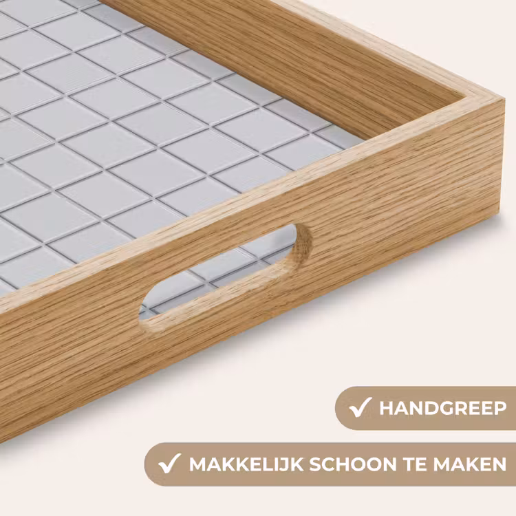 Dienblad - Patroon - Tegels - Licht - Grijs — 5