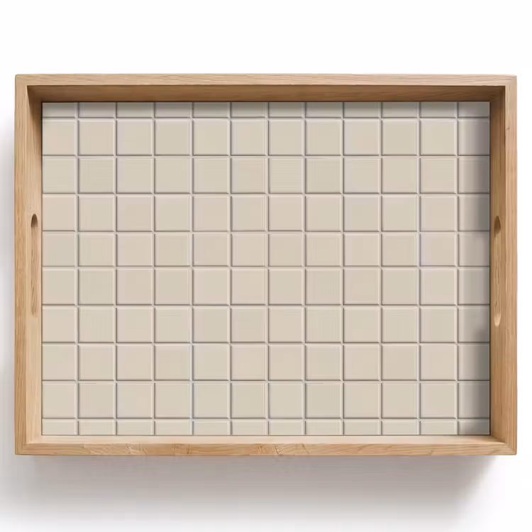 Dienblad - Patroon - Tegels - Taupe — 1