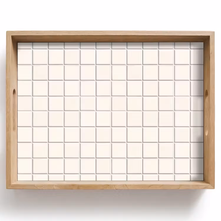 Dienblad - Patroon - Tegels - Wit — 1