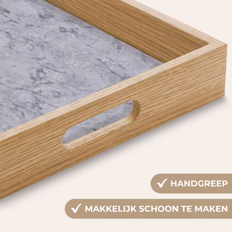 Dienblad - Marmerplaat - Patroon - Grijs — 5