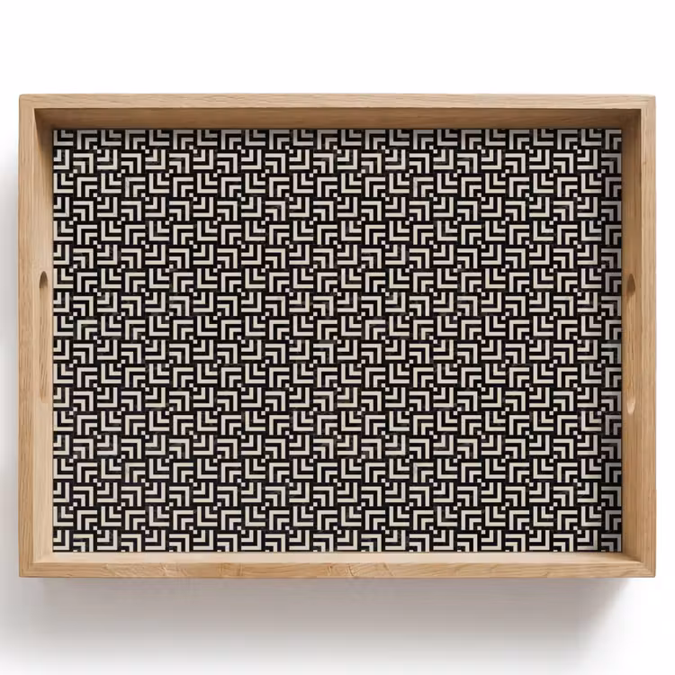 Dienblad - Patroon - Marmer - Zwart — 1