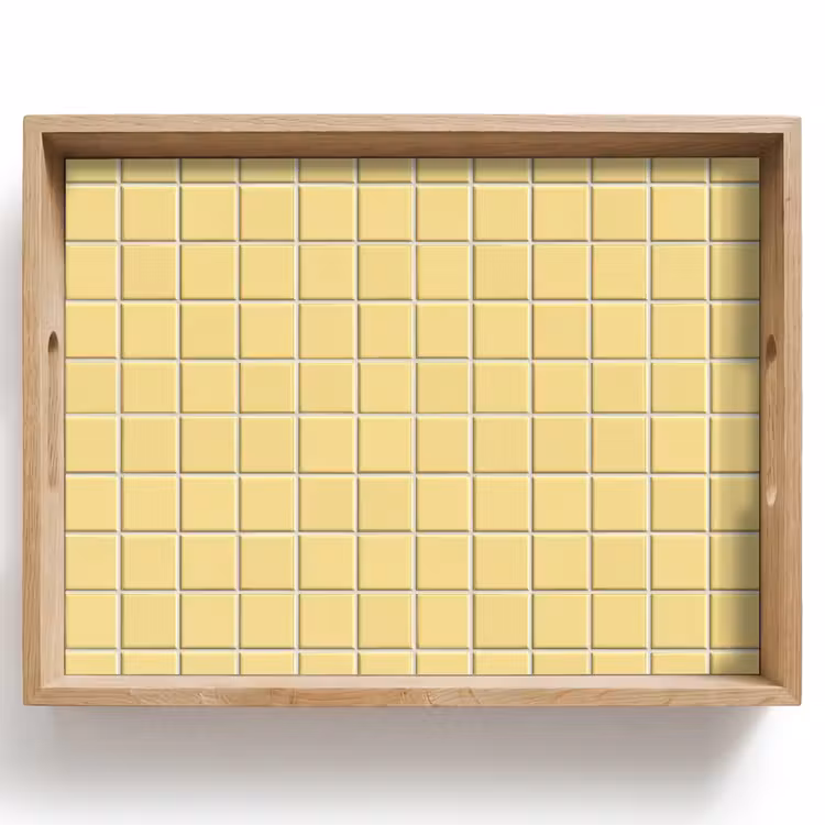 Dienblad - Patroon - Tegels - Geel — 1