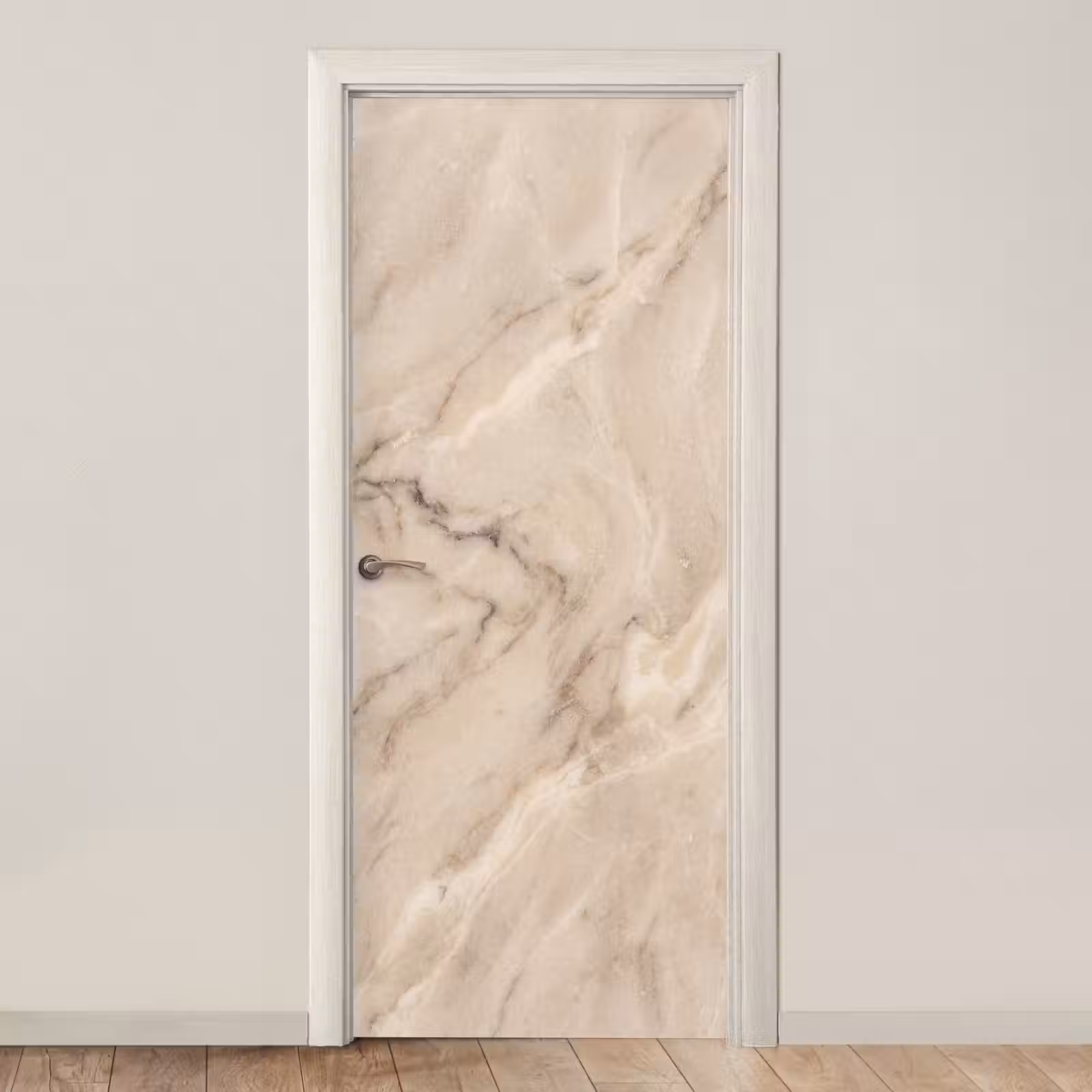 Deursticker - Marmer - Patroon - Abstract - Modern - Beige — 1