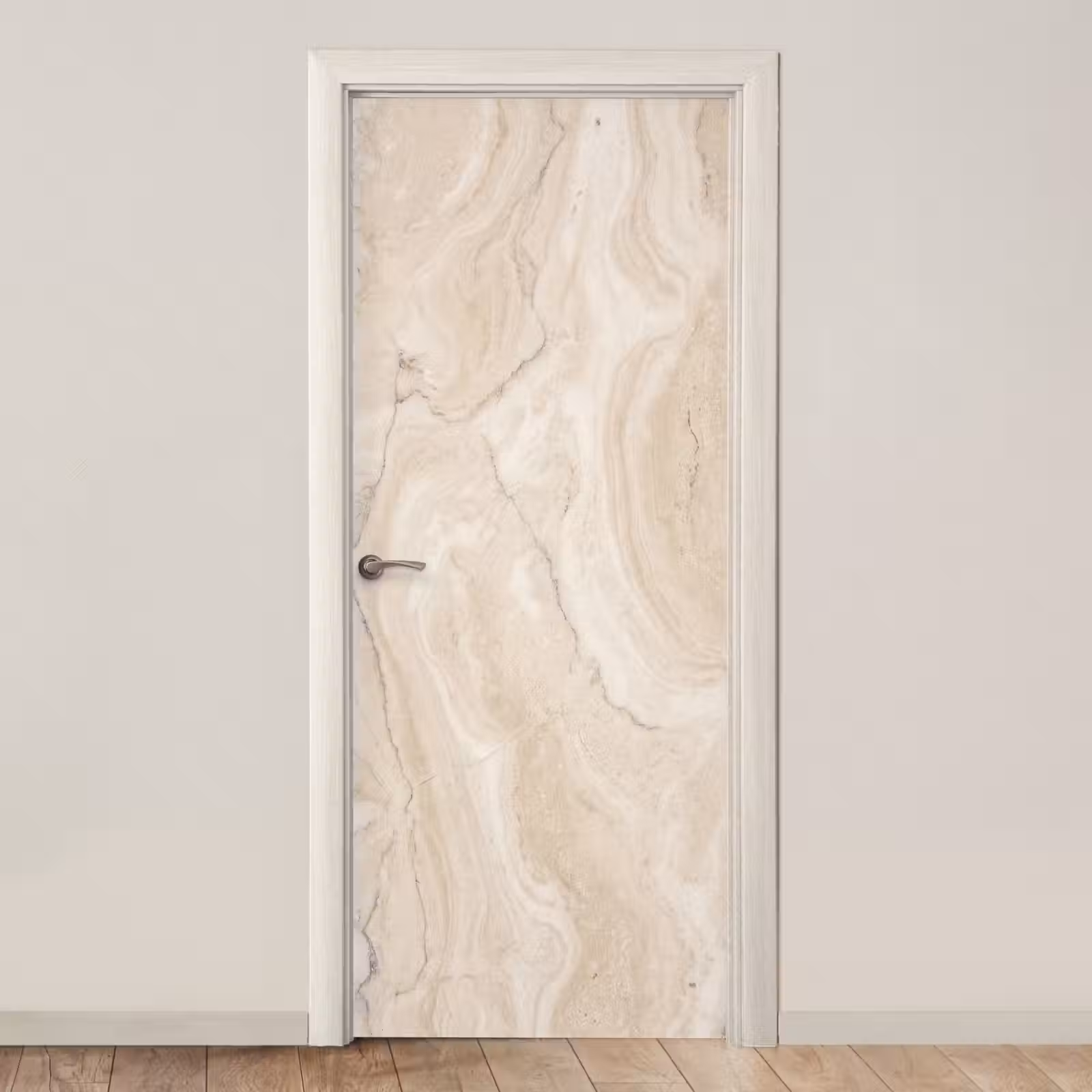 Deursticker - Marmer - Patroon - Beige - Steen - Abstract — 1