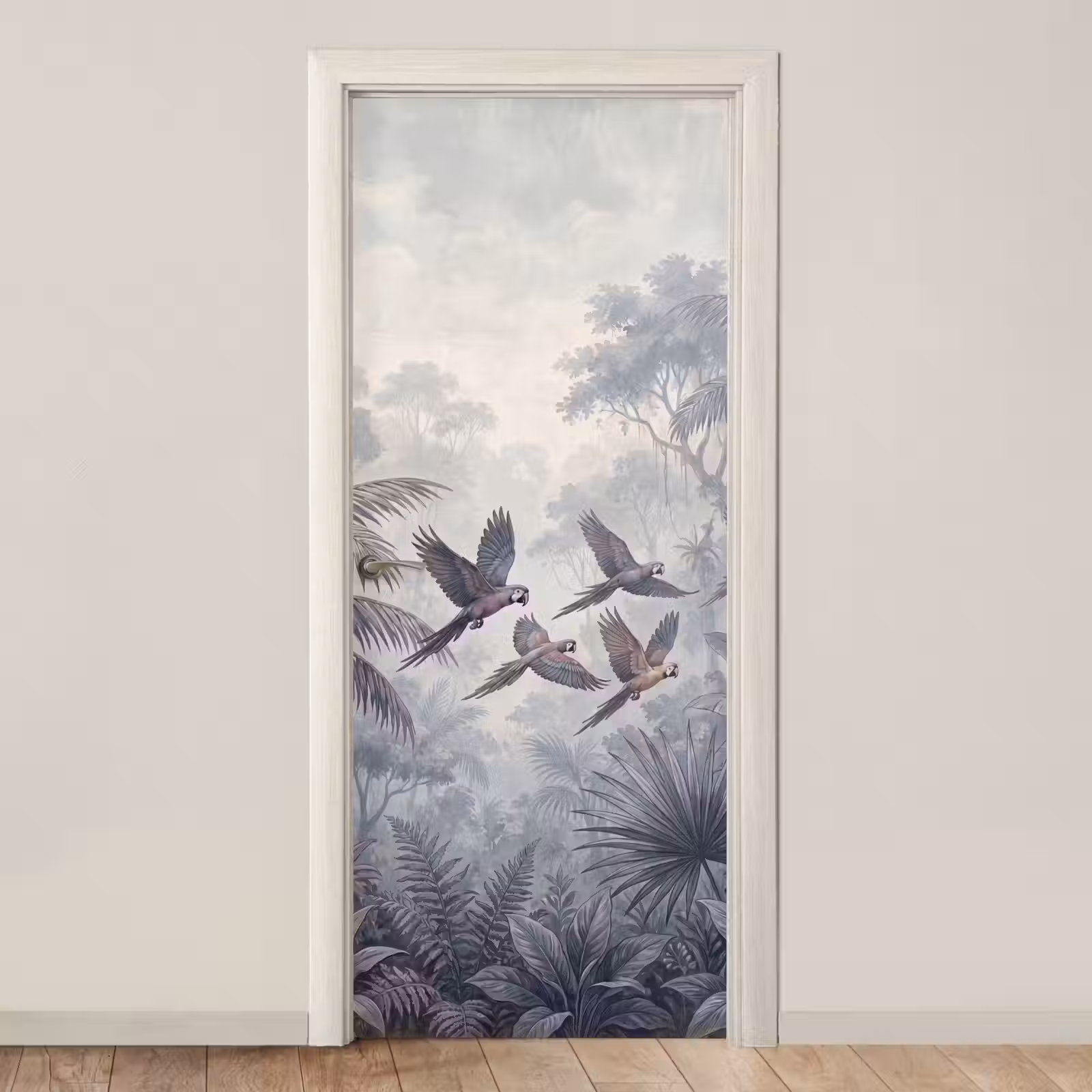 Deursticker - Vogel - Vliegend - Jungle - Vintage - Dieren — 1