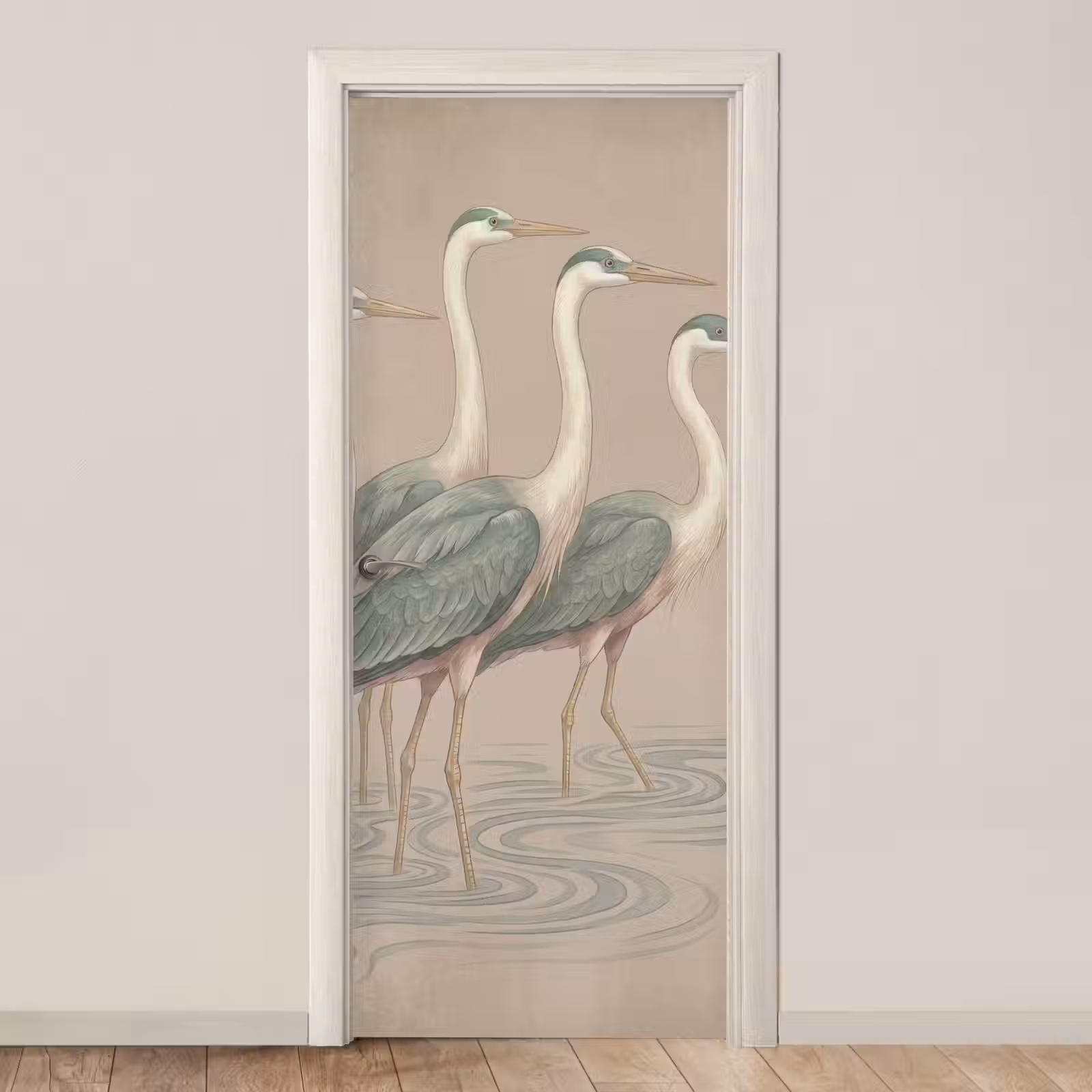 Deursticker - Vogel - Water - Natuur - Vintage — 1