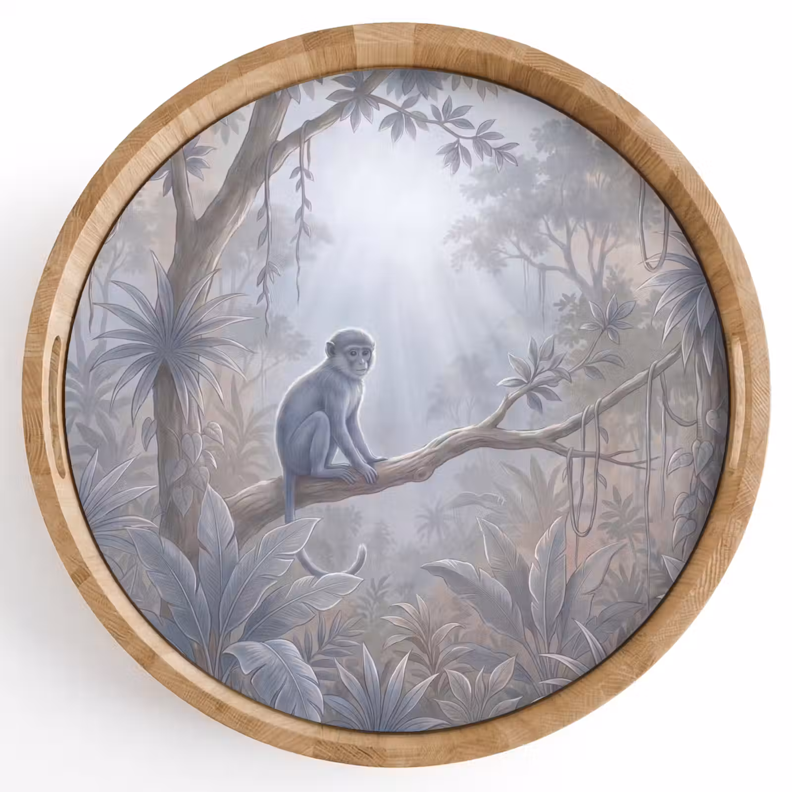 Dienblad - Aap - Boom - Jungle - Natuur - Grijs — 1