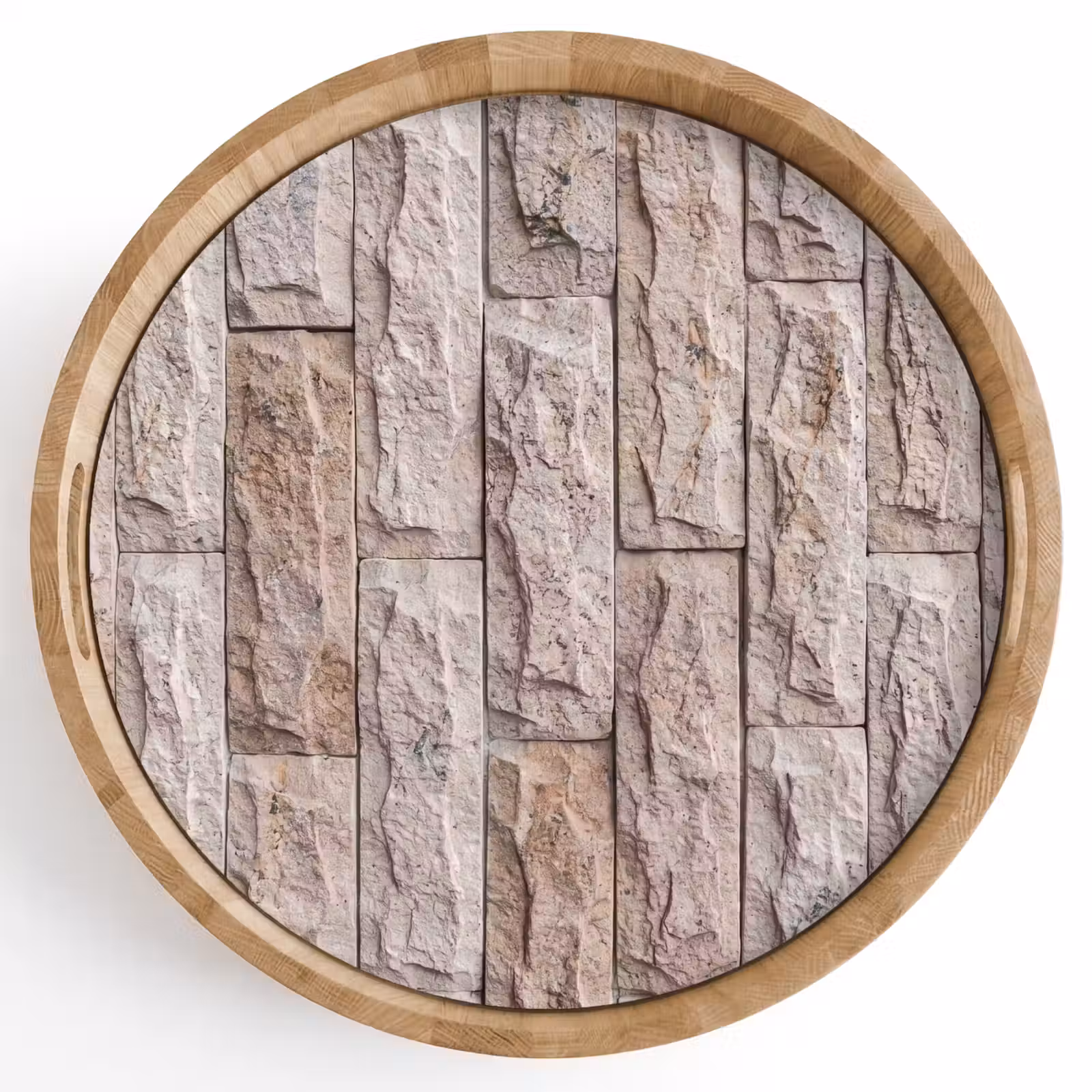 Dienblad - Muur - Steen - Ruw - Beige - Textuur — 1