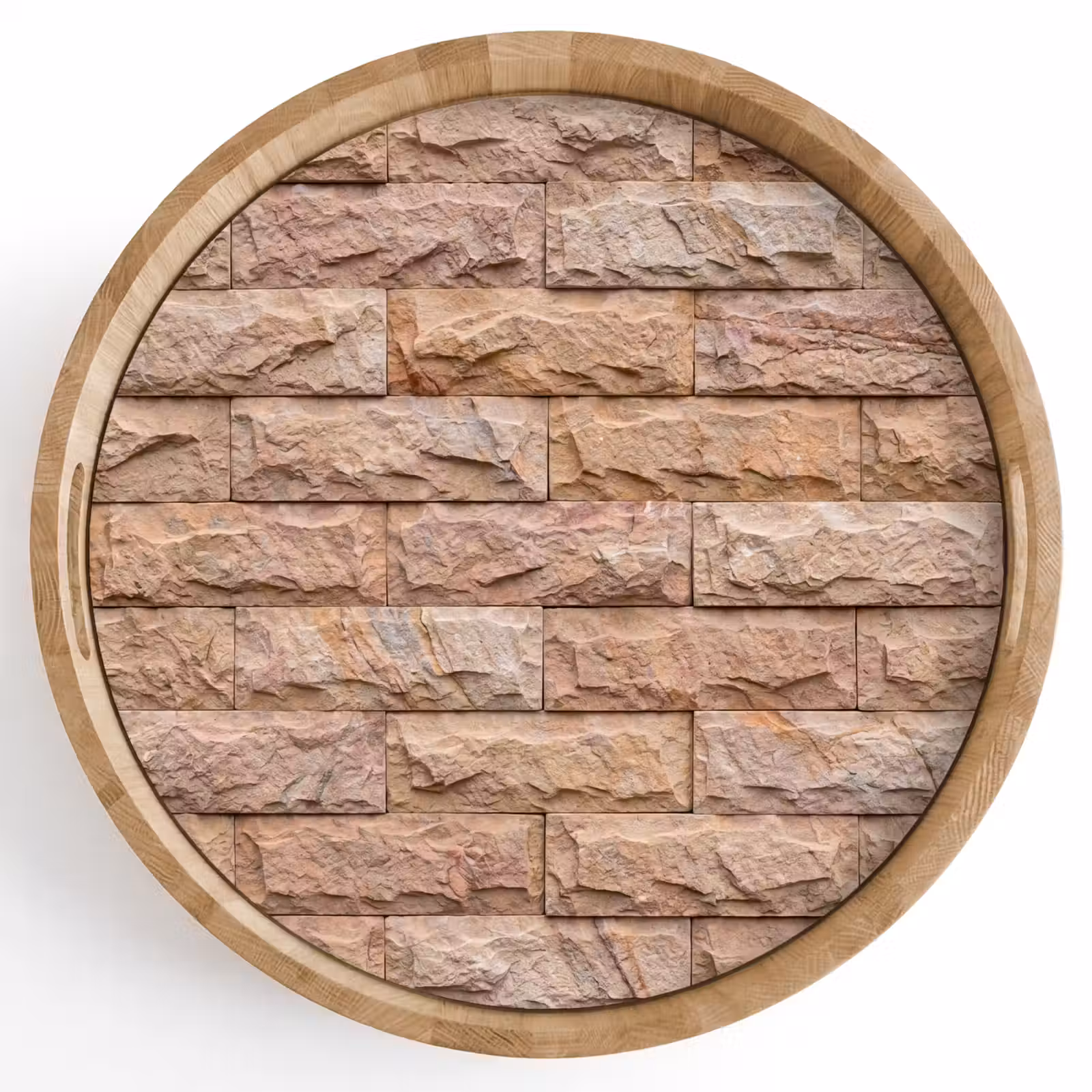 Dienblad - Muur - Steen - Ruw - Textuur - Beige — 1