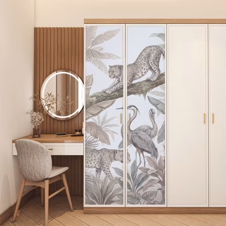 Deursticker - Kat - Vogel - Jungle - Illustratie - Dieren — 5