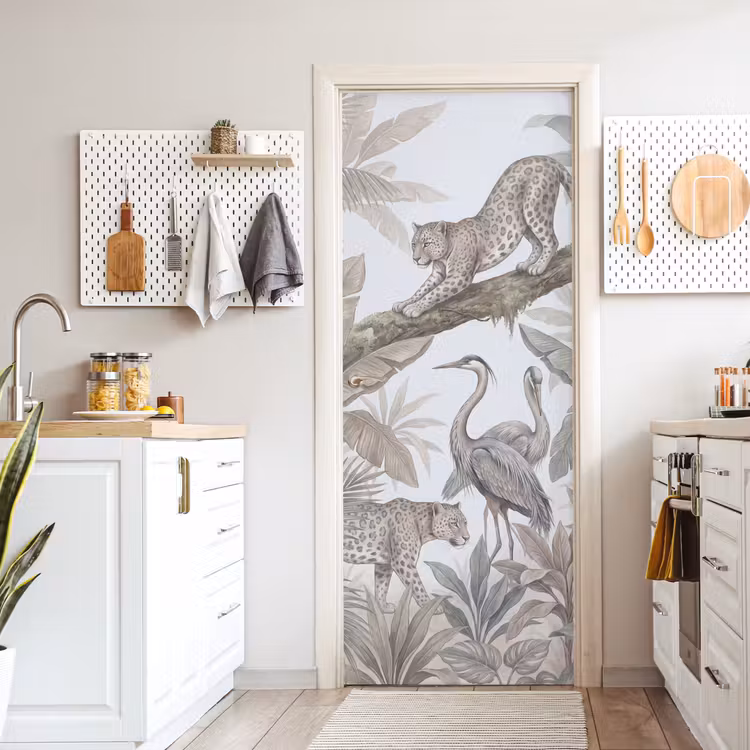 Deursticker - Kat - Vogel - Jungle - Illustratie - Dieren — 7
