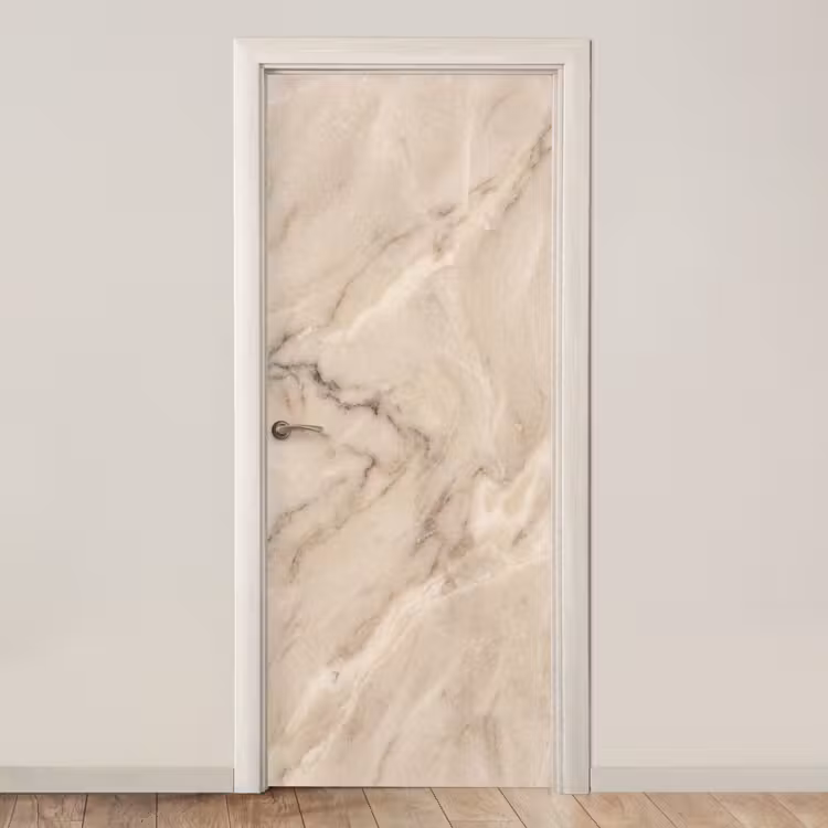 Deursticker - Marmer - Patroon - Abstract - Modern - Beige — 1