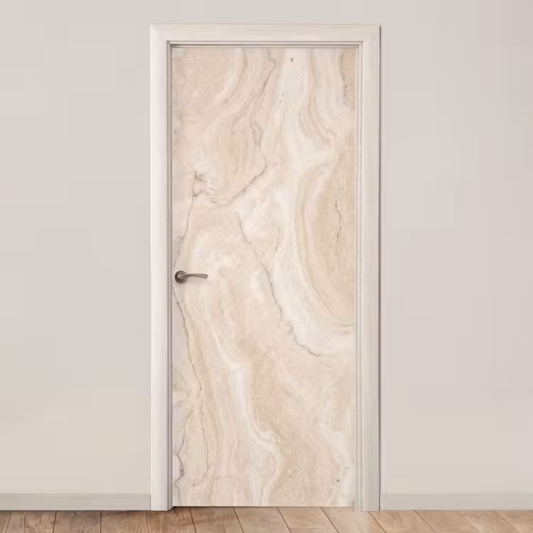 Deursticker - Marmer - Patroon - Beige - Steen - Abstract — 1