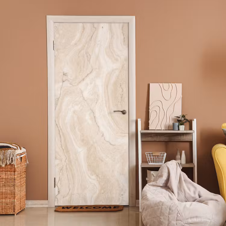Deursticker - Marmer - Patroon - Beige - Steen - Abstract — 2