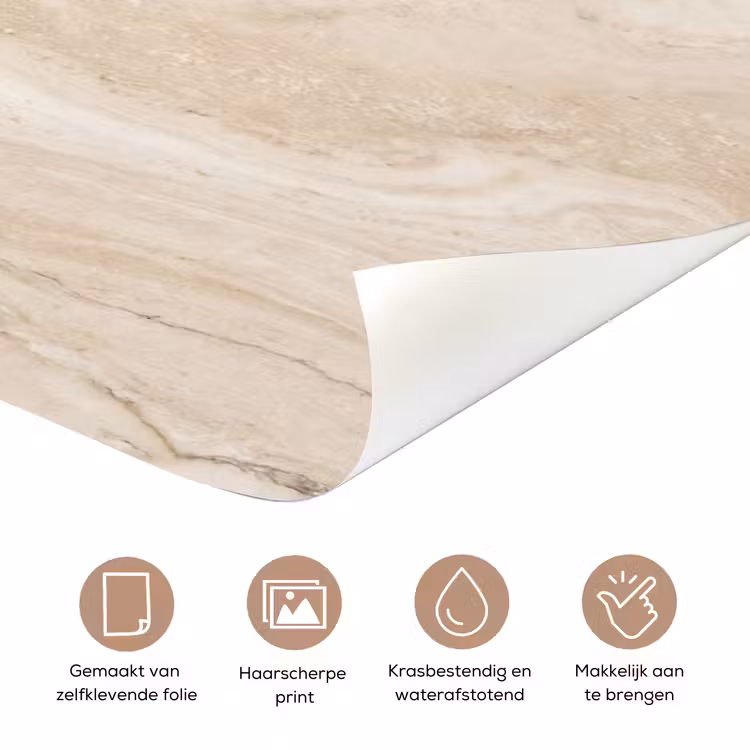 Deursticker - Marmer - Patroon - Beige - Steen - Abstract — 3