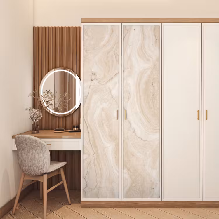 Deursticker - Marmer - Patroon - Beige - Steen - Abstract — 5
