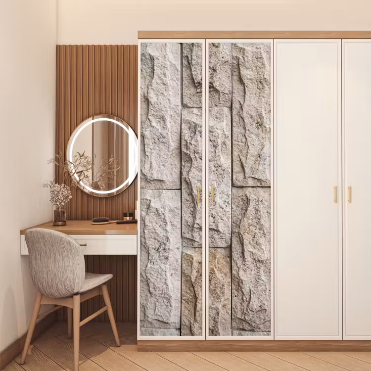 Deursticker - Muur - Steen - Ruw - Beige - Textuur — 5