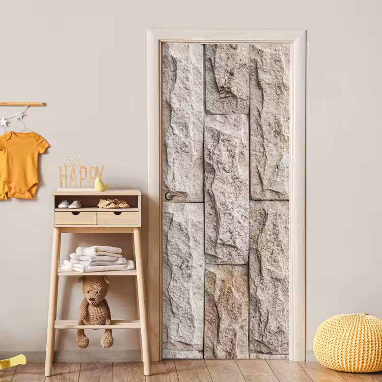 Deursticker - Muur - Steen - Ruw - Beige - Textuur — 6