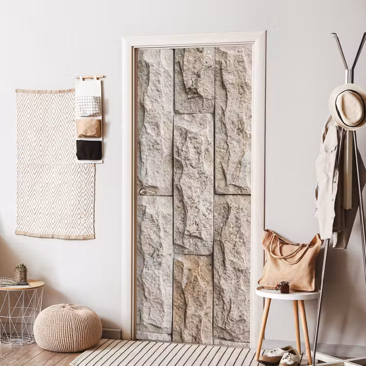 Deursticker - Muur - Steen - Ruw - Beige - Textuur — 8