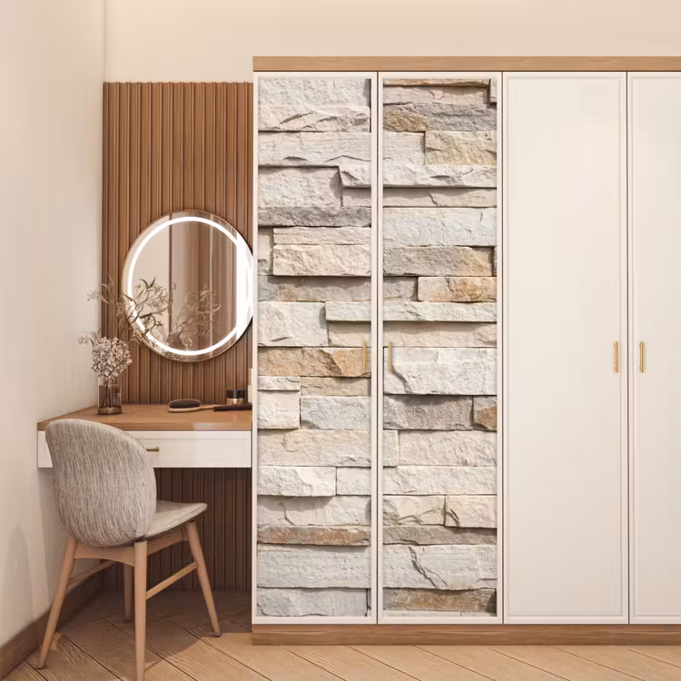 Deursticker - Steen - Muur - Textuur - Rustiek - Beige — 5