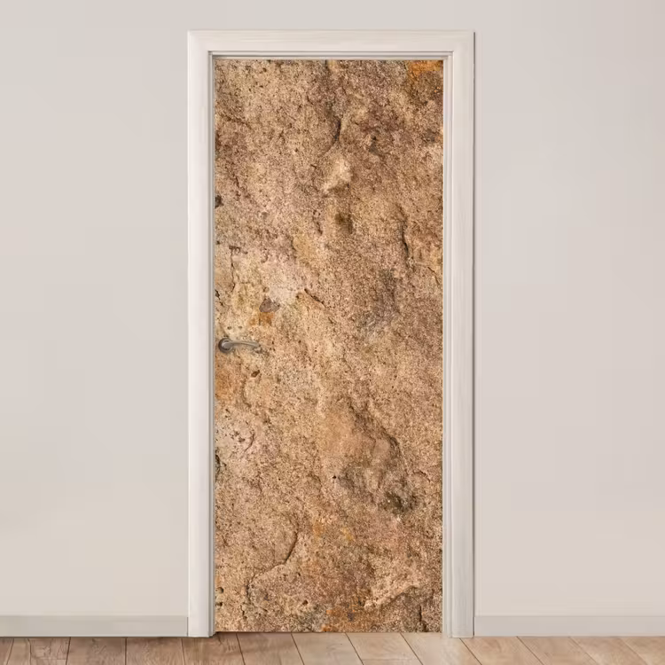 Deursticker - Steen - Natuur - Textuur - Abstract - Bruin — 1