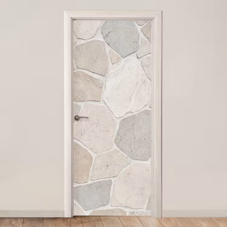 Deursticker - Steen - Patroon - Textuur - Beige — 1