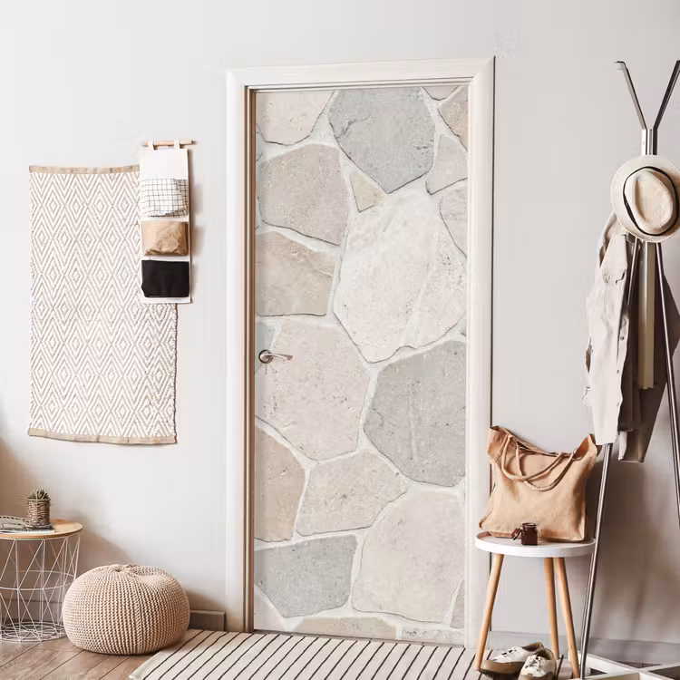 Deursticker - Steen - Patroon - Textuur - Beige — 8