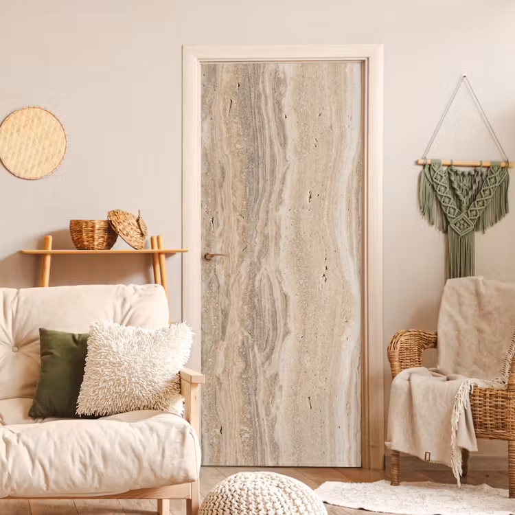 Deursticker - Steen - Patroon - Textuur - Natuurlijk - Beige — 4