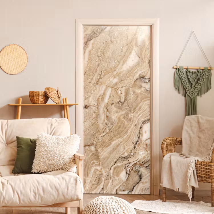 Deursticker - Textuur - Aders - Abstract - Modern - Beige — 4