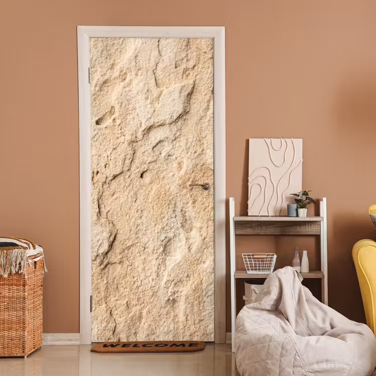 Deursticker - Textuur - Steen - Natuur - Beige — 2