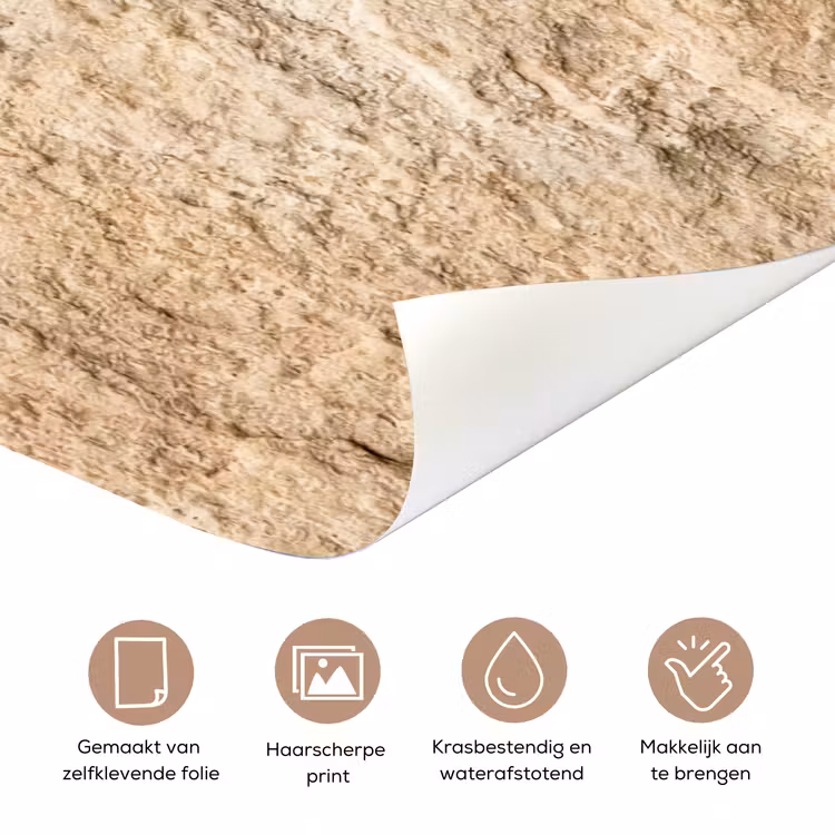 Deursticker - Textuur - Steen - Natuur - Beige — 3
