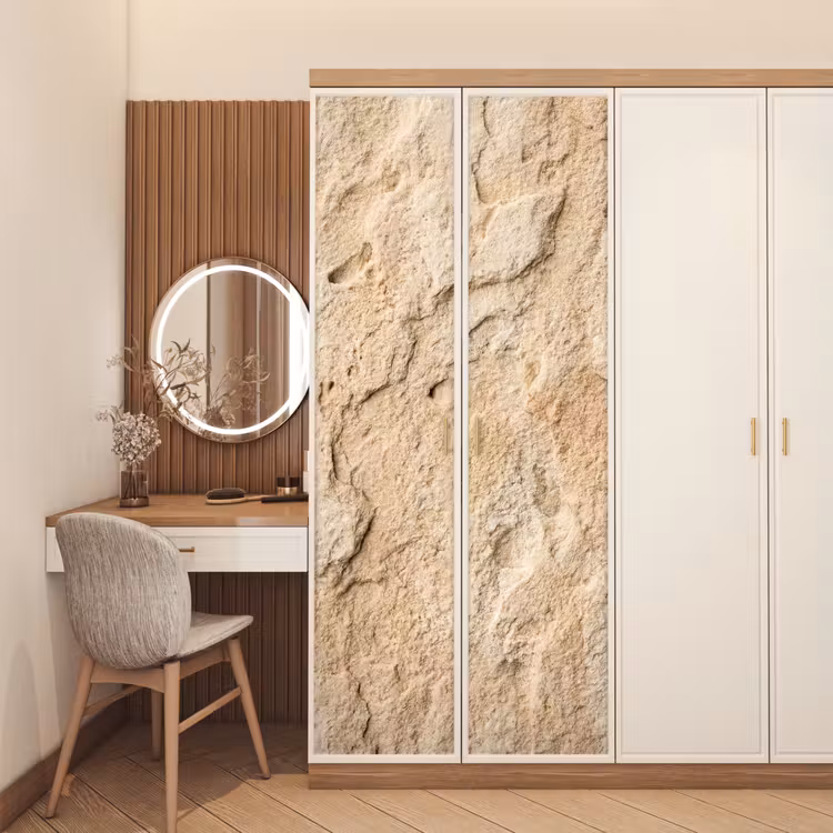 Deursticker - Textuur - Steen - Natuur - Beige — 5