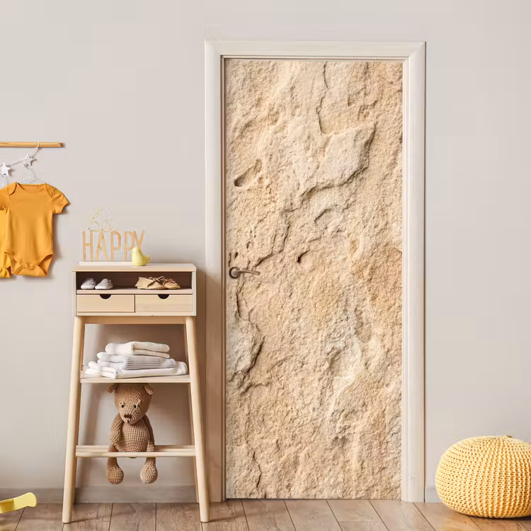 Deursticker - Textuur - Steen - Natuur - Beige — 6