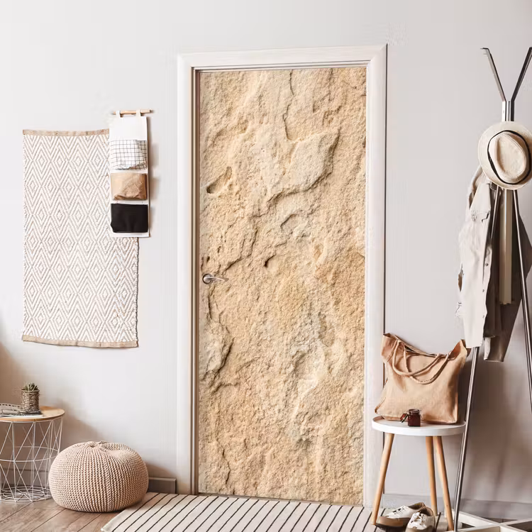 Deursticker - Textuur - Steen - Natuur - Beige — 8