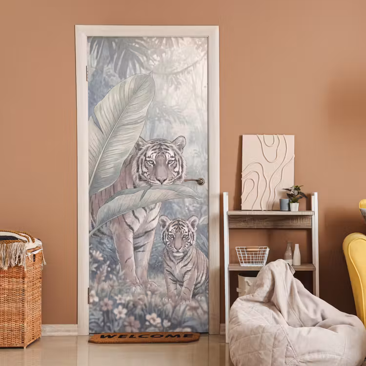 Deursticker - Tijger - Welp - Jungle - Illustratie - Dieren — 2