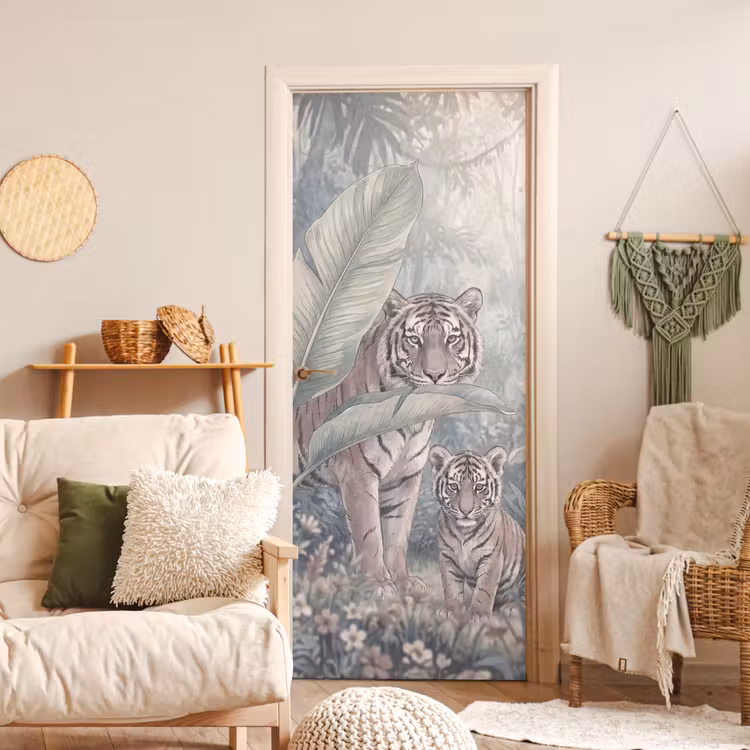 Deursticker - Tijger - Welp - Jungle - Illustratie - Dieren — 4