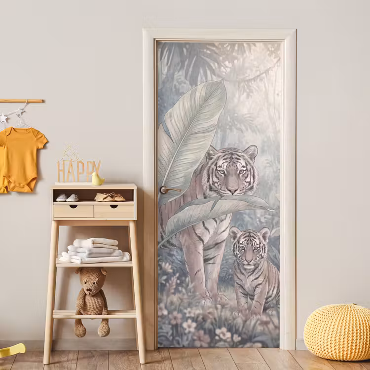Deursticker - Tijger - Welp - Jungle - Illustratie - Dieren — 6
