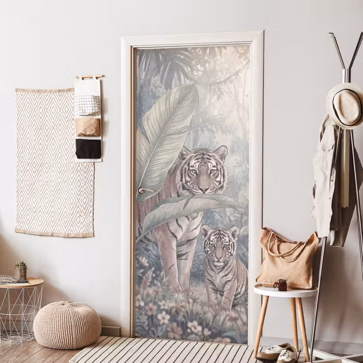 Deursticker - Tijger - Welp - Jungle - Illustratie - Dieren — 8