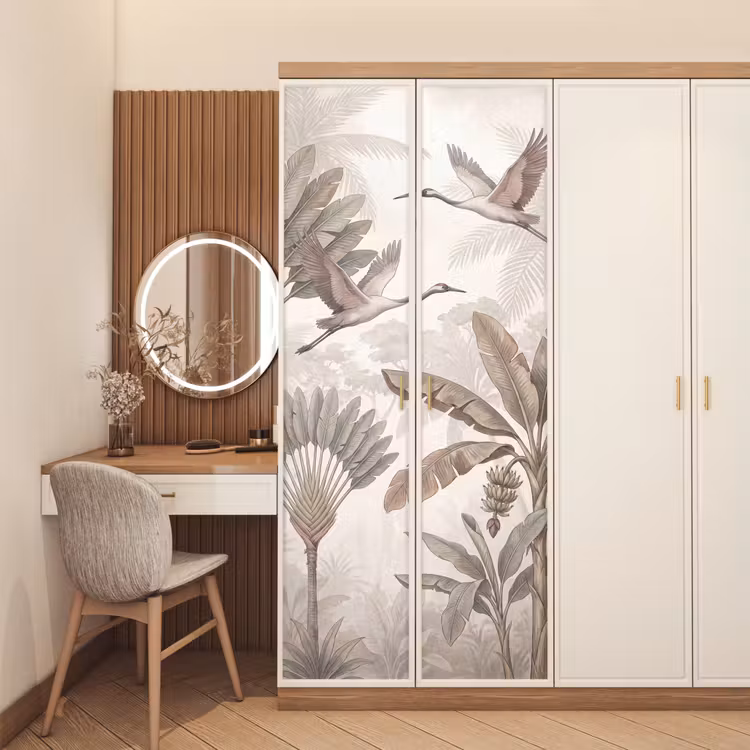 Deursticker - Vogel - Tropisch - Jungle - Natuur - Beige — 5