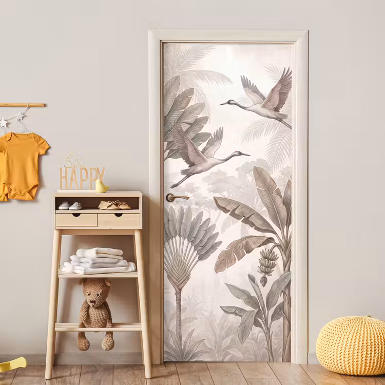 Deursticker - Vogel - Tropisch - Jungle - Natuur - Beige — 6